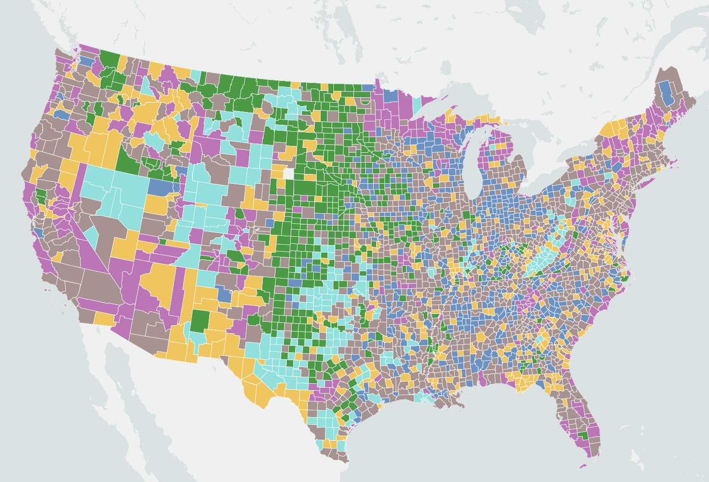A heat map of the US